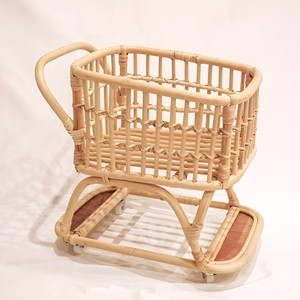 รถเข็นหวายขนาดเล็กสำหรับเด็ก,รถเข็นซุปเปอร์มาร์เก็ตตะกร้าช้อปปิ้งทำด้วยมือสำหรับซูเปอร์มาร์เก็ตขายส่ง - Product Image 1