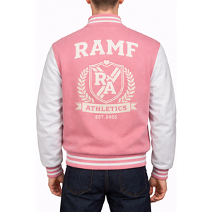 Veste universitaire personnalisée RAMF SPORTS RS-865 en gros avec logo brodé, séchage rapide et respirante, veste de style universitaire unisexe - Product Image 2