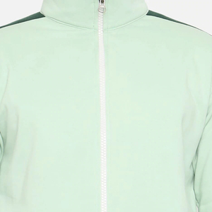 Survêtement Homme Vert Menthe Uni à Fermeture Éclair Intégrale, Coupe Droite, Col Montant, Manches Longues, Respirant, Style Décontracté et Sportif, Maintenant en Promotion - Product Image 2