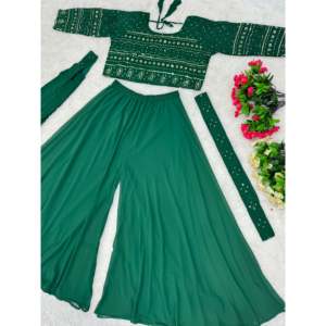 Choli y Sharara de Chifón de Diseño para Fiestas con Hermosa Dupatta - Product Image 1