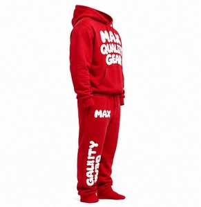 Ensemble survêtement molletonné épais avec logo personnalisé, streetwear, vêtements de fitness, fabricant OEM - Product Image 2