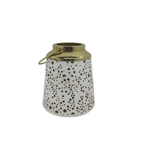 <b>Brass</b> Metal <b>Lantern</b> Circular Round Decorative Gold Antique Votive Candle Holder <b>Lanterns</b> for Home Decoration - Product Image 1