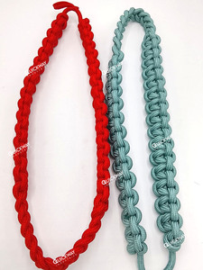 Cordón Decorativo Rojo Escarlata para Uniforme con Presilla para Botón, Diseño Personalizado con Nudo, Accesorio para Uniforme - Product Image 3