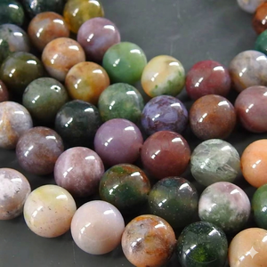 Cuentas Esféricas Lisas de Ágata, Hechas a Mano, de 15 Pulgadas y 8mm, Piedra Natural Multicolor, para Pulseras y Collares, Suministros al por Mayor - Product Image 1