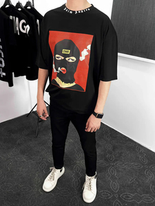 T-shirts personnalisés en molleton 100 % coton biologique 320 g pour hommes, coupe ample, ultra doux, écologiques, style streetwear, vente en gros 2026 - Product Image 3