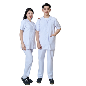 เสื้อคลุมสครับสำหรับงานแพทย์ FMF แบบยูนิเซ็กซ์ ผลิตจากผ้าโพลีเอสเตอร์ผสมฝ้าย สำหรับใช้ในโรงพยาบาล - Product Image 1