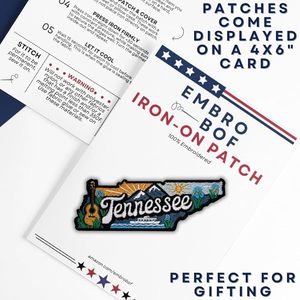 Patch thermocollant Cool Tennessee – Écussons brodés de l'État du Tennessee pour vestes - Product Image 4
