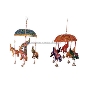 Carillon éolien multicolore fait à la main de bonne qualité décoration murale carillon éolien éléphant avec cloches au prix le plus bas du fournisseur de confiance - Product Image 3