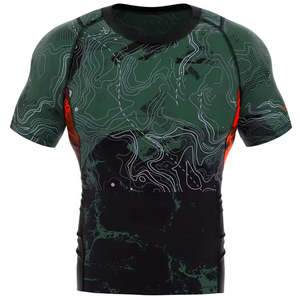 Camiseta de Compresión de Manga Corta para Hombre, Personalizada con Logotipo, de Secado Rápido y Transpirable, para MMA, Spandex/Poliéster, Impresión Digital - Product Image 1