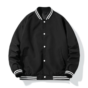 Veste universitaire décontractée unie pour homme avec logo frontal, 100 % polyester, style streetwear pour jeunes garçons - Product Image 5