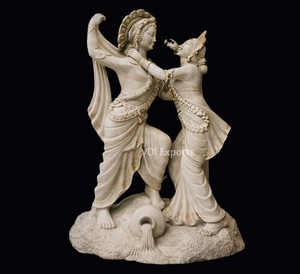 Escultura Artística de Resina de Radha Krishna Bailando, Decoración Espiritual de Lujo para Bodas, Decoración para la Entrada del Mandap - Product Image 3