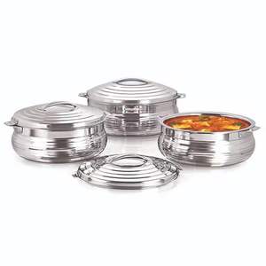 Ensemble de casseroles en acier inoxydable avec design martelé, bols de service avec couvercle, chauffe-plats isolés, vaisselle de cuisine - Product Image 2
