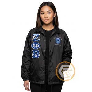 Chaqueta de Invierno GREEK TREASURES con Logotipo Personalizado de la Hermandad Zeta Phi Beta para Mujer, Bordada, Transpirable, con Forro de Poliéster y Seda - Product Image 1