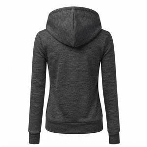 Sweat-shirt à capuche zippé pour femme, personnalisé avec logo, très demandé, couleur unie, tricoté, manches longues, respirant, pour l'automne et l'hiver - Product Image 2