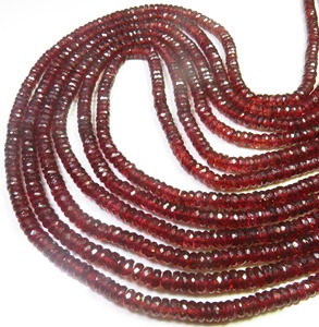 Cuentas de Granate Rojo Africano Natural de Calidad AAA, Forma de Disco Heishi, 4-5mm, Mozambique, Taladrado Central, Facetado, Plano, 9 Pulgadas - Product Image 5