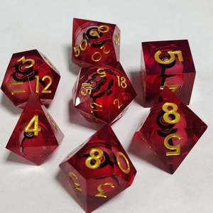 Ensemble de dés en résine écologique gravés avec logo personnalisé D20 D4 D6 D8 D10, paillettes, pour jeux de société Dungeons and Dragons Dnd, Trpg, Cthulhu, Coc - Product Image 5