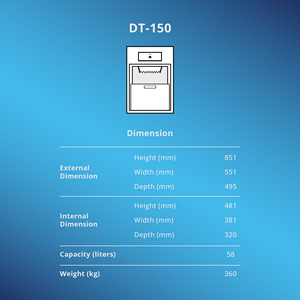 Coffre-fort à tiroir en acier avec mécanisme de dépôt sécurisé DT-150 - Product Image 4