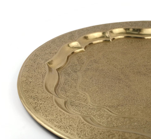 Elegant Gold Decorative Serving <b>Tray</b> <b>Round</b> Metal Plate Wedding Hotel <b>Table</b> Centerpiece Display Platter Home Hotel Decor - Product Image 6