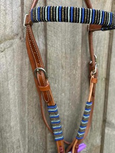 Ensemble de bridon et de harnais western en cuir fait main avec têtière et collier, haute qualité, avec marquage personnalisé, provenant d'Inde - Product Image 2