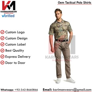 บริการ OEM เสื้อโปโลแบบยุทธวิธี ผ้าระบายอากาศ ยืดหยุ่นได้ รับผลิตแบรนด์ตามสั่ง ขายส่งจำนวนมากสำหรับผู้นำเข้า - Product Image 3