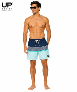 Men's Quick Dry Beach <b>Shorts</b> Swim Trunks Striped Board <b>Shorts</b> Custom Polyester Swimwear Summer Beachwear OEM ODM Wholesale - Product Image 2