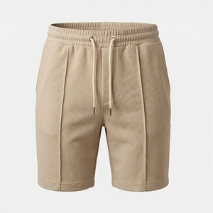 Ensemble décontracté deux pièces pour homme en tissu éponge polyester-coton à séchage rapide, polo zippé à manches courtes et pantalon, idéal pour l'extérieur - Product Image 1