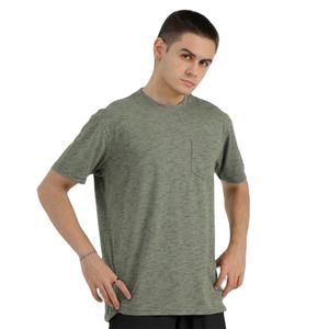 Buy Now Soft Heather Grey Cotton <b>T</b> <b>Shirt</b> Plain Crew Neck <b>Pocket</b> Tee for Men Stretchable Breathable Custom <b>T</b> <b>Shirts</b> For Mens - Product Image 4