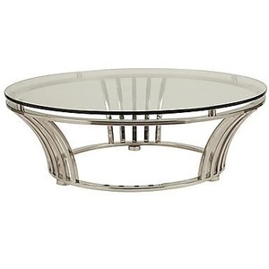 โต๊ะข้างโลหะทรงกลมสไตล์โมเดิร์นขาโลหะสีเงินสำหรับห้องนั่งเล่น - Product Image 2