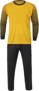 Ensemble uniforme de gardien de but de football pour hommes, jaune et noir, avec maillot rembourré à manches longues et pantalon à taille élastique, impression sublimée - Product Image 3