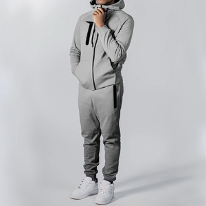 FARSH INTERNATIONAL Winters Eco-Friendly Breathable Waterproof Men's Casual Solid Plus Size Hooded <b>Polyester</b>/Cotton <b>Tracksuit</b> - Product Image 6