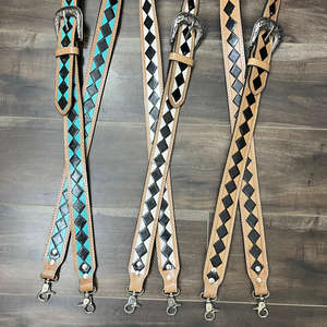 Bandoulière en cuir usiné à la main multifonction réglable personnalisée Sangles de sac en cuir véritable à carreaux pour unisexe - Product Image 6