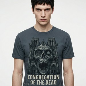 Camiseta de hombre con lavado vintage, estampado gráfico de fantasía oscura con efecto ácido, diseño de alquimista personalizado, de algodón de alta densidad, estilo streetwear, para proveedores - Product Image 3