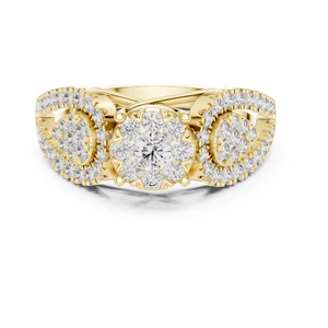 ZAWO Elegant <b>Round</b> Cut Diamond Rings for Women Lab Grown Diamond Fine Jewelry Engagement Wedding Ring Available in All Sizes - Product Image 1