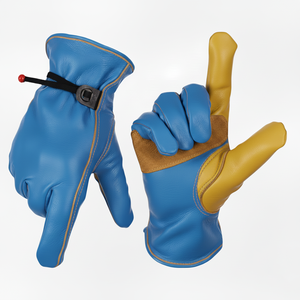Wholesale Manufacture Latest Design Leather Driving <b>Gloves</b> in Solid Color Waterproof <b>Driver</b> Safety <b>Gloves</b> with Customized Logo - Product Image 6