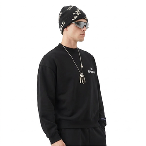 เสื้อสเวตเชิ้ตคอกลมผ้าฝ้ายแท้ไซส์ใหญ่ 100% ผ้าฝ้าย เสื้อฮู้ดแบบสวมหัวสำหรับฤดูหนาว ผู้ชาย รับผลิตแบบ OEM ODM ขายส่งจากโรงงาน - Product Image 3