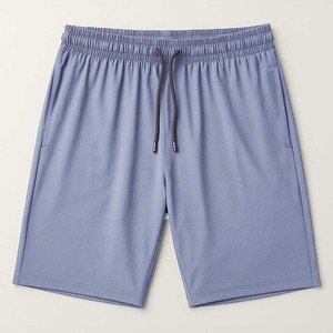 Pantalones cortos Bermuda violeta personalizados para hombre, de color sólido, de secado rápido, tejidos, con cordón en la cintura y bolsillos, ropa deportiva informal para correr y gimnasio. - Product Image 1