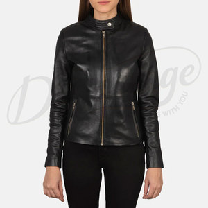 Custom Women's Slim Fit Sheepskin <b>Leather</b> <b>Jacket</b> | Genuine Soft <b>Leather</b> Biker Coat | De Vintage Lightweight Outerwear - Product Image 6
