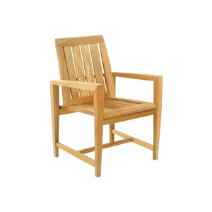 Modern Minimalist Luxury Solid Teak Wood Balcony Outdoor Dining Armchair-Waterproof Eco-Friendly Durable Comfortable Saber Leg - Product Image 1