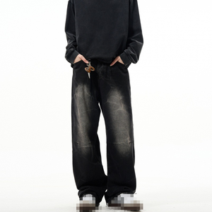 Pantalon en denim tissé de qualité supérieure pour hommes, coupe confortable, tissu en coton durable pour un usage quotidien décontracté, fabrication sur mesure - Product Image 1