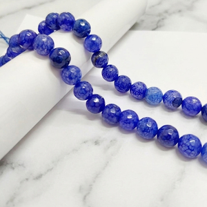 Perles rondes à facettes en onyx naturel de 8 à 10mm, pour la fabrication de bijoux, bracelet de perles à faire soi-même - Product Image 1