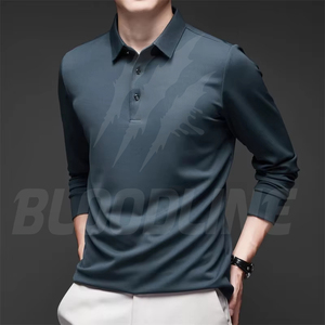 Camisa de Manga Corta para Hombre Bloodline, Color Sólido, Tejido de Algodón, Transpirable, Secado Rápido, Logotipo Frontal, Corte Regular Formal, Botones, 220g - Product Image 5