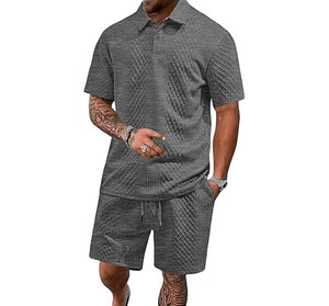 Ensemble de polo et short décontracté respirant pour homme, style hip-hop, col polo, tenue de jogging athlétique d'été - Product Image 6