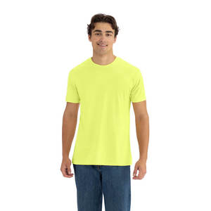 T-shirt unisexe classique jaune fluo For Level 6210, léger, confortable, avec logo personnalisé, 100 % coton, écologique et respirant - Product Image 1