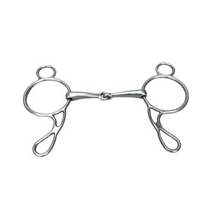 Bocado de acero inoxidable para caballo con doble anillo y junta de barra lisa para uso ecuestre, bocado de equitación western 2026 en venta - Product Image 1