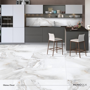 กระเบื้องพอร์ซเลนกันลื่นแบบด้าน รุ่นพรีเมียม กลิตเทน คลาวด์ ขนาด 600x1200 มม. กระเบื้องปูพื้นพอร์ซเลนแบบเต็มแผ่น ดีไซน์ทันสมัย รับประกันตลอดอายุการใช้งาน เหมาะสำหรับห้องนั่งเล่น - Product Image 3