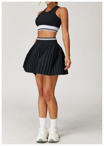 ชุดเทนนิสผู้หญิง 2 ชิ้น ชุดกระโปรงกางเกงออกกำลังกาย มีกระเป๋าใส่โทรศัพท์ได้ สวมใส่สบาย ผลิตจากโพลีเอสเตอร์ 100% ไซส์พลัส - Product Image 5