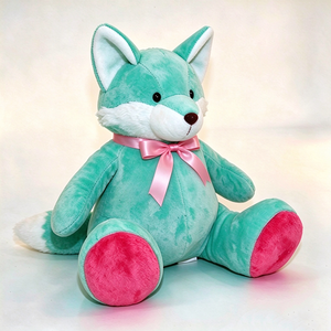 Peluche éléphant vert menthe personnalisée avec ruban rose, adorable peluche éléphant assis pour enfants, éléphant pour baby shower - Product Image 4