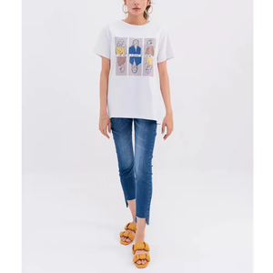 เสื้อยืดผู้หญิงขายดี สีสันหลากหลาย สวมใส่สบาย บริการ OEM แห้งเร็ว ผลิตจากโรงงาน ดีไซน์โดดเด่น - Product Image 3