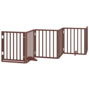 Puerta Plegable para Perros de Madera de Álamo con 6 Paneles, 118.1 Pulgadas, Marrón, Puertas y Corrales para Mascotas - Product Image 2