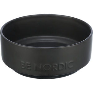 Bol et distributeur de nourriture pour animaux de compagnie BE NORDIC 0,5 L / 16 cm en céramique noire/caoutchouc - Product Image 1